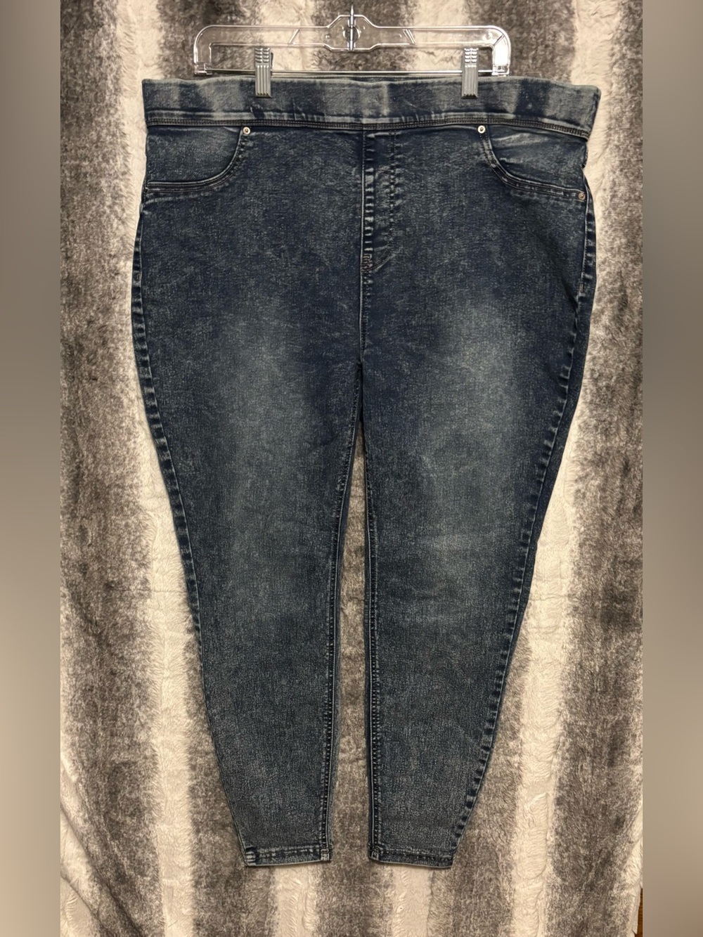 Terra & Sky Faded Dark Blue Skinny Jeggings size 1X (16W-18W)